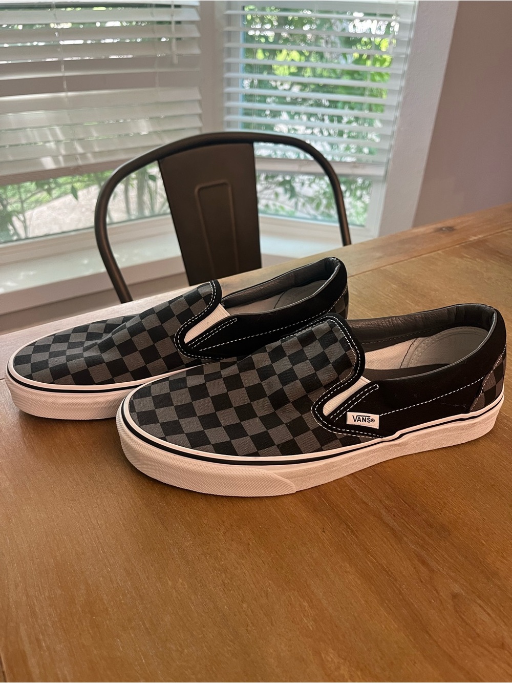 Vans Slip-On Checkerboard in Black and Gray
